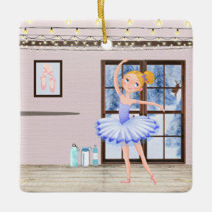 Ornamento De Cerâmica Balé personalizado Ballerina Dance Studio Winter
