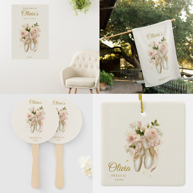 Ornamento De Cerâmica Balé Rosé Soirée, personalizado (Criador carregado)