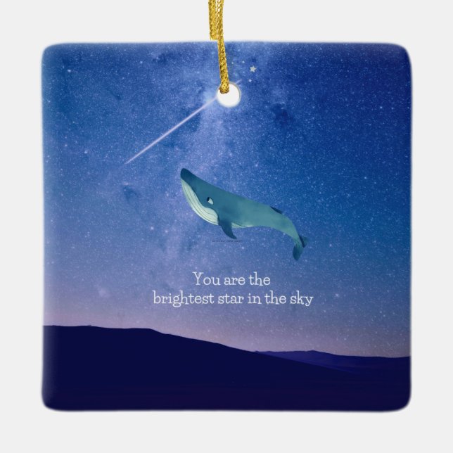 Ornamento De Cerâmica Baleia voadora (Frente)