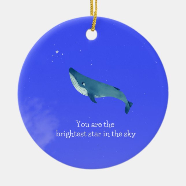 Ornamento De Cerâmica Baleia voadora (Frente)