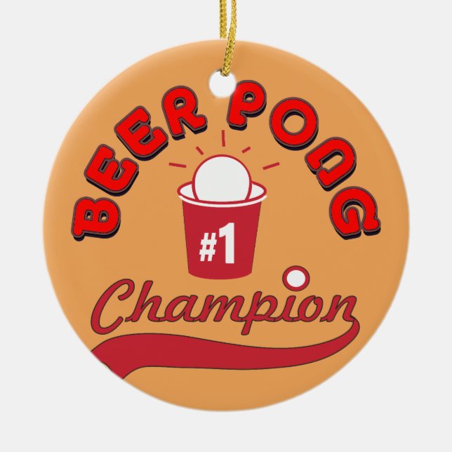 Ornamento De Cerâmica Ball da Liga Oficial do Ping Pong Personalizado (Frente)