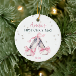 Ornamento De Cerâmica Ballerina Baby Girl 1rua Natal Personalizável
