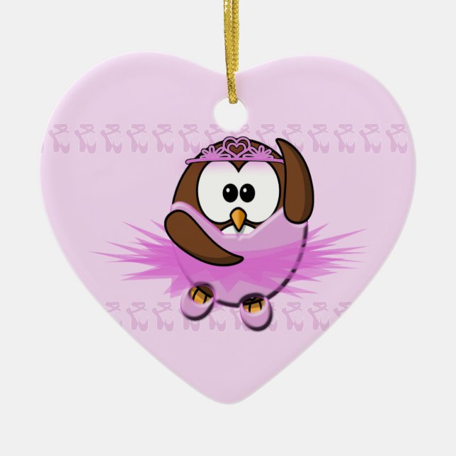 Ornamento De Cerâmica ballerina owl (Frente)