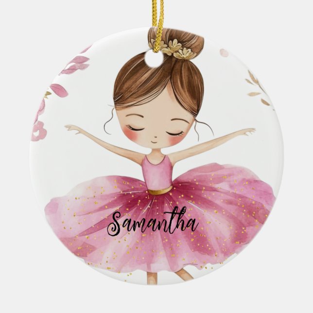 Ornamento De Cerâmica Ballerina Personalizada (Frente)