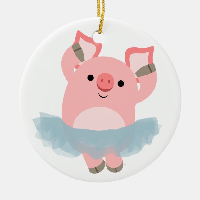 Ornamento De Cerâmica Ballerina Pig Ornament (Frente)