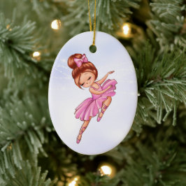 Ornamento De Cerâmica Ballerina rosa, Bonito Natal