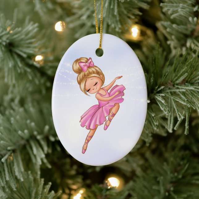 Ornamento De Cerâmica Ballerina rosa, Bonito Natal (Árvore)