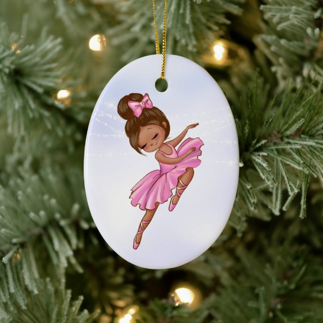 Ornamento De Cerâmica Ballerina rosa, Bonito Natal (Árvore)