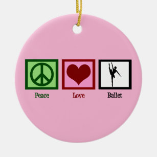 Ornamento De Cerâmica Ballerina rosa rosa-rosa-Balé de paz amor