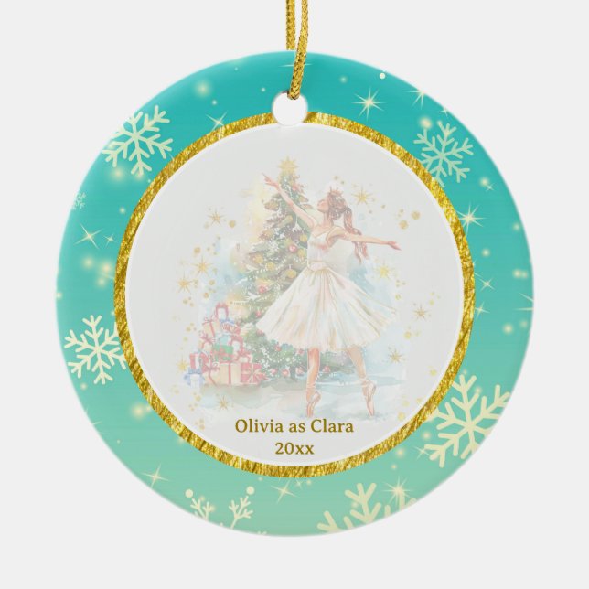 Ornamento De Cerâmica Ballet Personalizado do Quebra-Nozes - Natal - Pre (Frente)