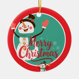 Ornamento De Cerâmica Bálsamo Labial Festivo Homem de Neve Natal Feliz