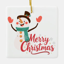 Ornamento De Cerâmica Bálsamo Labial Festivo Homem de Neve Natal Feliz