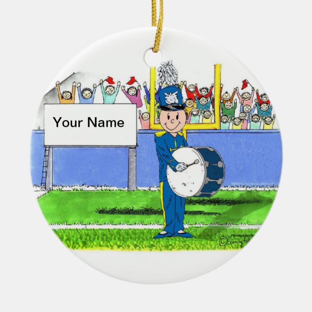 Ornamento De Cerâmica Banda, bombo - homem (Frente)