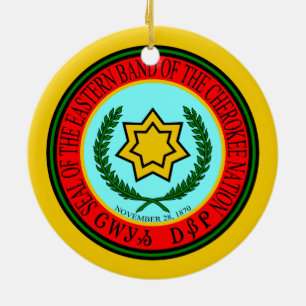 Ornamento De Cerâmica Banda oriental do selo Cherokee