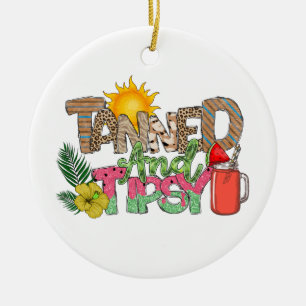 Ornamento De Cerâmica Bandas e Tipsy Design de festas de verão diverti