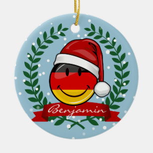 Ornamento De Cerâmica Bandeira Alemã do Estilo de Natal