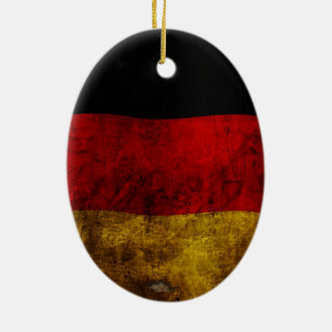 Ornamento De Cerâmica Bandeira Alemã - Vintage