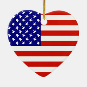 ORNAMENTO DE CERÂMICA BANDEIRA AMERICANA