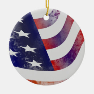 Ornamento De Cerâmica Bandeira Americana