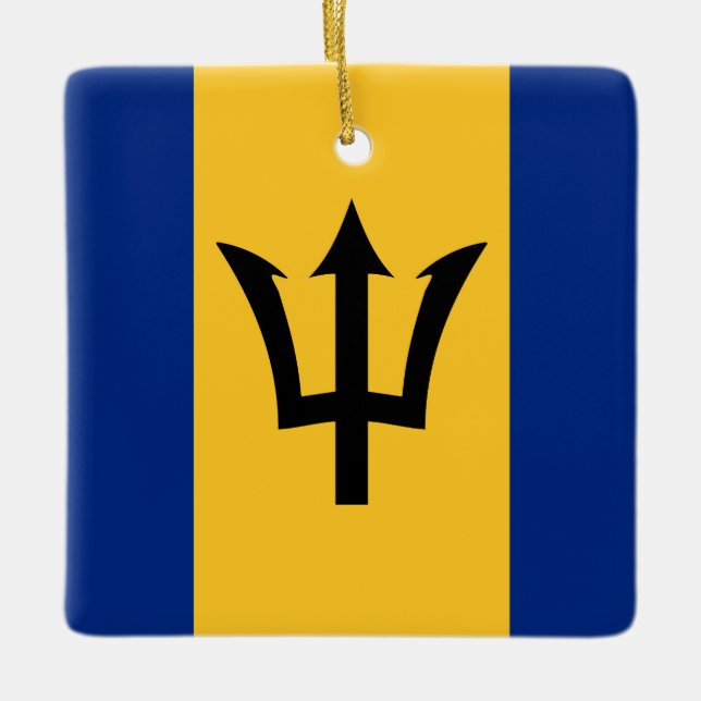 Ornamento De Cerâmica Bandeira Barbados (Frente)