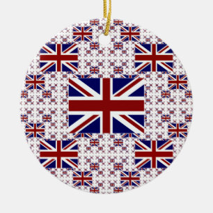 Ornamento De Cerâmica Bandeira BRITÂNICA de Union Jack nas camadas
