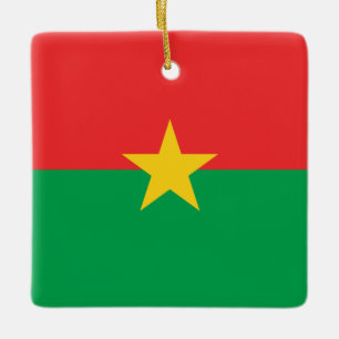 Ornamento De Cerâmica Bandeira Burkina Faso