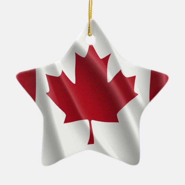 ORNAMENTO DE CERÂMICA BANDEIRA CANADENSE (Frente)