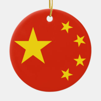 Ornamento De Cerâmica Bandeira chinesa de República Popular da China da