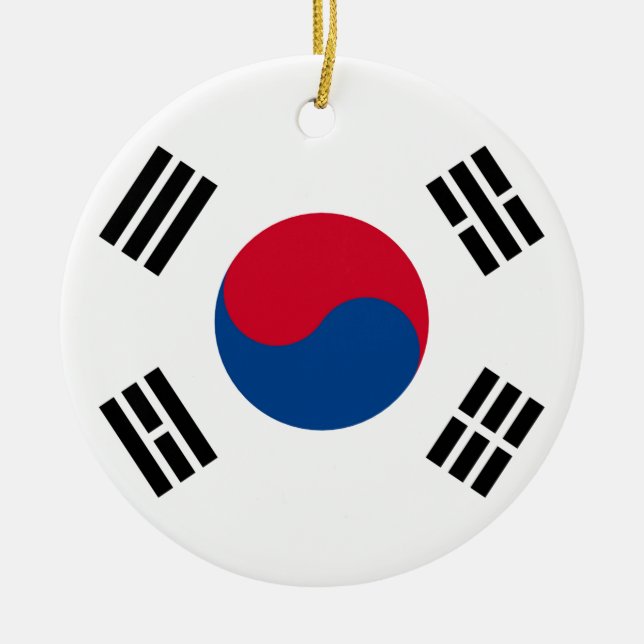 Ornamento De Cerâmica Bandeira coreana sul (Frente)