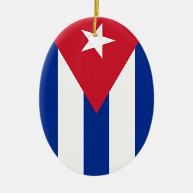 Ornamento De Cerâmica Bandeira Cuba (Frente)