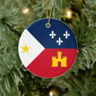 Ornamento De Cerâmica Bandeira da Acadiana, Luisiana