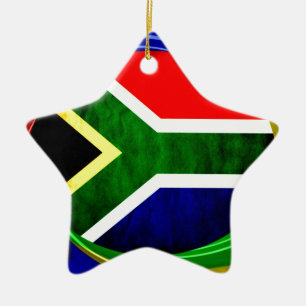 Ornamento De Cerâmica Bandeira da África do Sul: Motif Dinâmico de Rodov