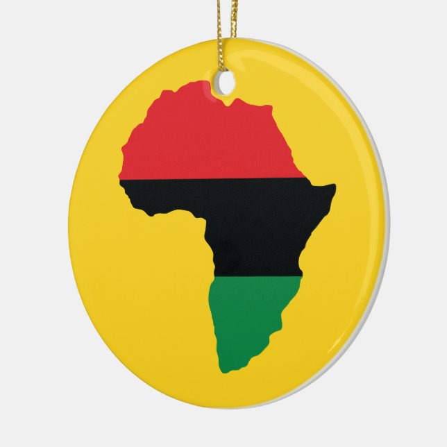 Ornamento De Cerâmica Bandeira da África Vermelha, Negra e Verde (Esquerda)