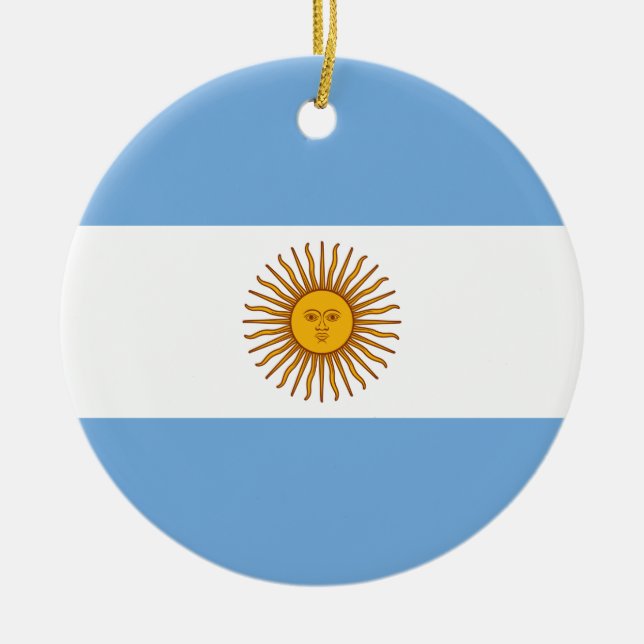Ornamento De Cerâmica Bandeira da Argentina (Frente)