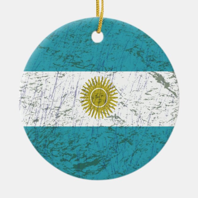 Ornamento De Cerâmica Bandeira da Argentina (Frente)