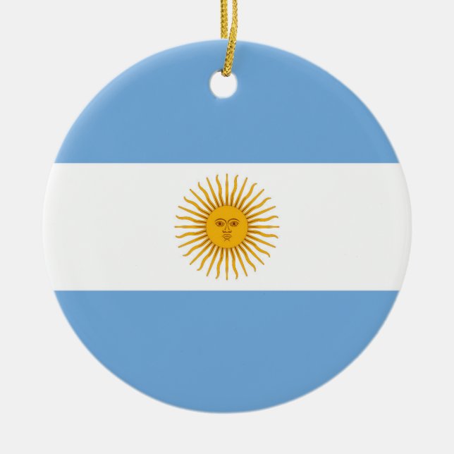 Ornamento De Cerâmica Bandeira da Argentina (Frente)