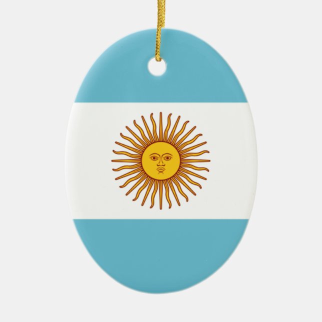 Ornamento De Cerâmica Bandeira da Argentina (Frente)