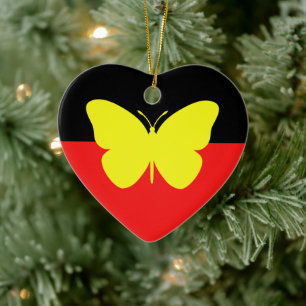 Ornamento De Cerâmica Bandeira da Borboleta Aborígene