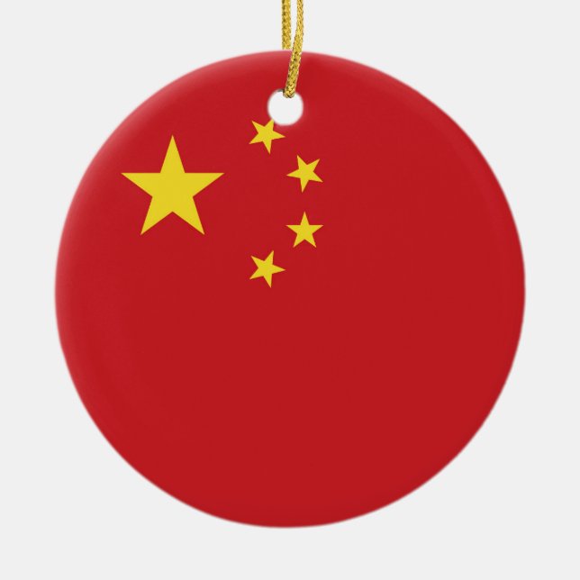 Ornamento De Cerâmica Bandeira da China (Frente)