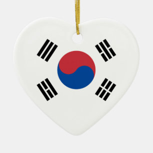 Ornamento De Cerâmica Bandeira da Coreia do Sul - Coreia - Taegeukgi - 