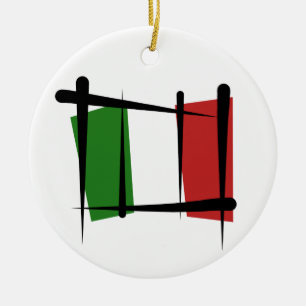 Ornamento De Cerâmica Bandeira da escova de Italia