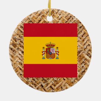Ornamento De Cerâmica Bandeira da espanha na matéria têxtil temático