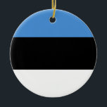 Ornamento De Cerâmica Bandeira da Estônia<br><div class="desc">Bandeira da Estônia</div>