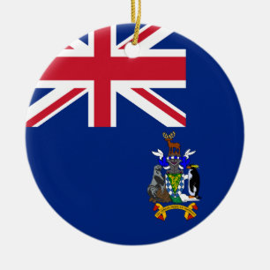 Ornamento De Cerâmica Bandeira da Geórgia do Sul e do Islã Sandwich do S