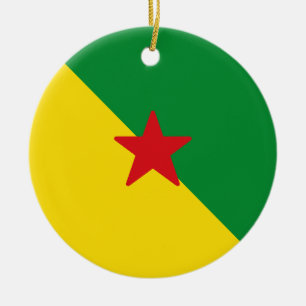 Ornamento De Cerâmica Bandeira da Guiana Francesa