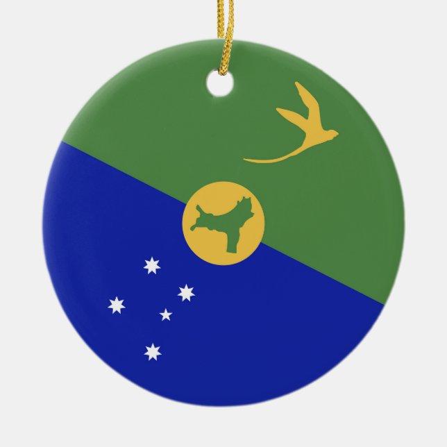 Ornamento De Cerâmica bandeira da Ilha do Natal (Frente)