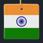 Ornamento De Cerâmica Bandeira da Índia (Índia)<br><div class="desc">Produtos de Sinalizador Mundial Personalizáveis - Sinta-se livre para adicionar seu próprio texto.</div>