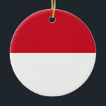 Ornamento De Cerâmica Bandeira da Indonésia<br><div class="desc">Sinalizador Indonésia: ornamento cerâmico</div>
