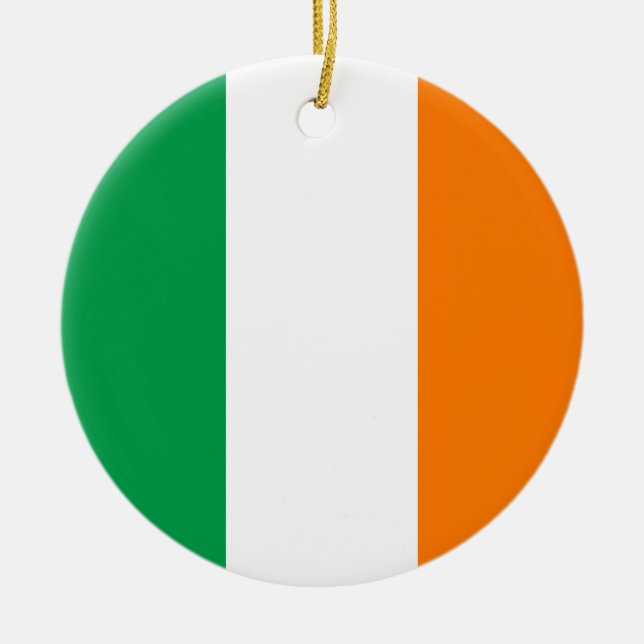 Ornamento De Cerâmica Bandeira da Irlanda (Frente)