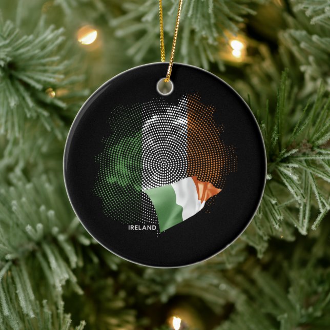 Ornamento De Cerâmica bandeira da Irlanda (Árvore)